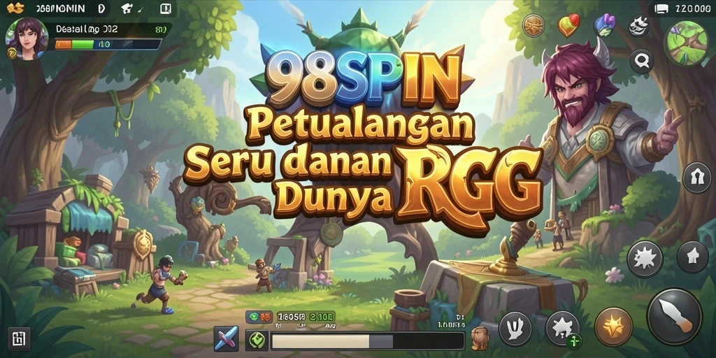 Tangkapan layar gameplay 98SPIN menunjukkan pertempuran seru dan karakter yang beragam.