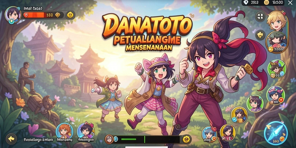 Tampilan gameplay <strong>DANATOTO</strong> dengan karakter anime yang memukau dan pertarungan yang seru.