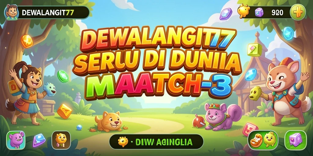 Tangkapan layar dari gameplay seru DEWALANGIT77 dengan tantangan Match-3.