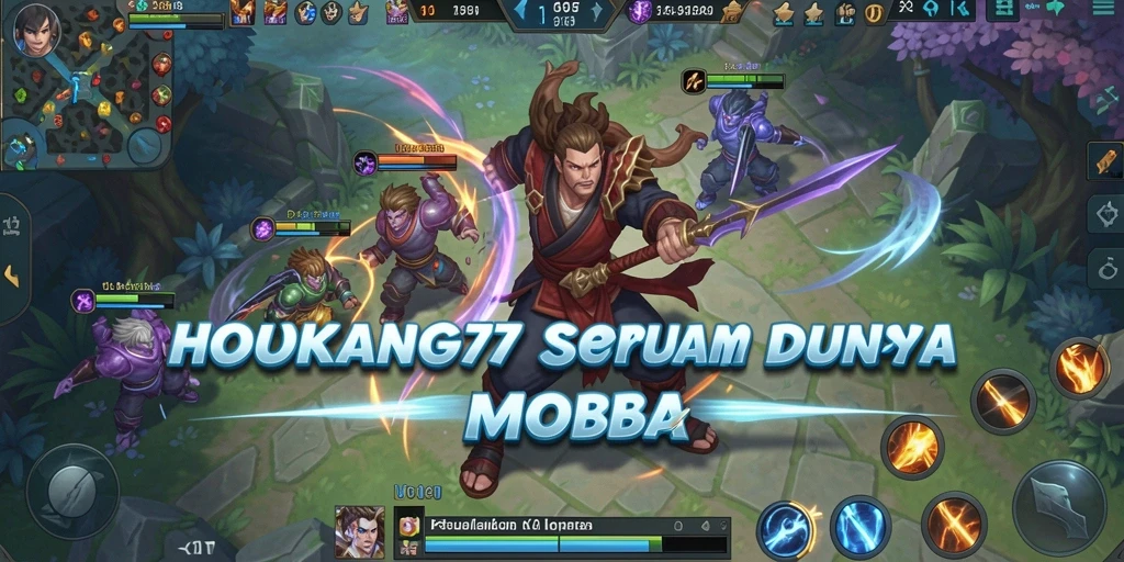 Screenshot gameplay HOKAGE77 menampilkan pertempuran seru antara tim di arena.