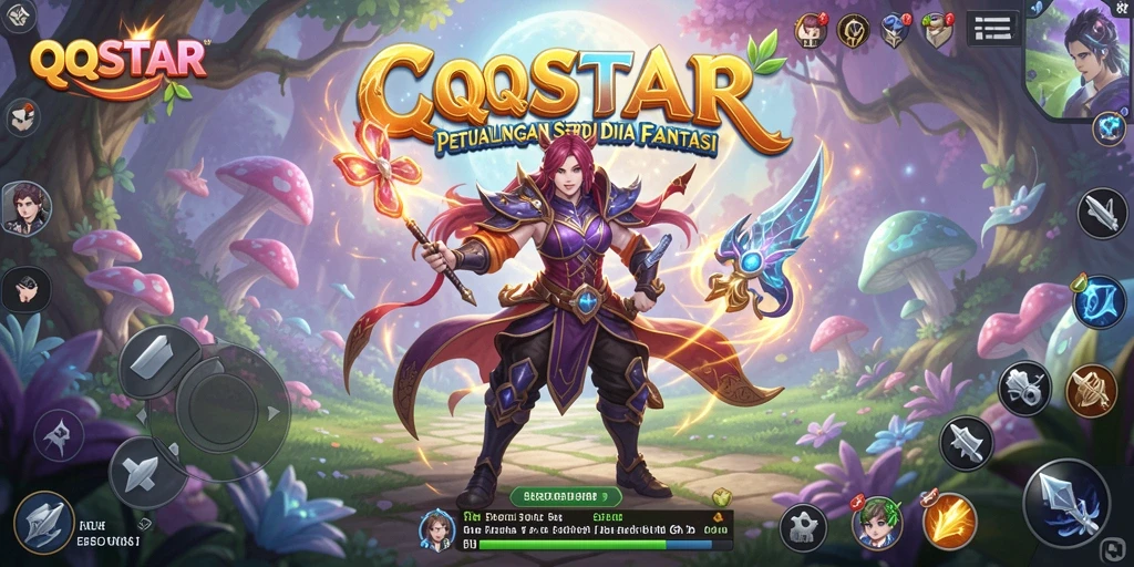 Tampilan gameplay menakjubkan dalam QQSTAR yang menampilkan petualangan penuh tantangan.